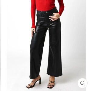 NWT: Olivaceous Wide Leg Faux Leather Pants 
Size Small